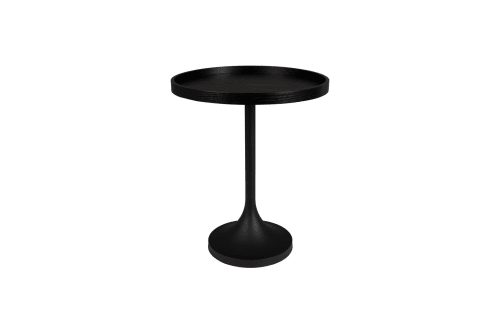 Meubles Bouts de canapés et guéridons | Table d'appoint ronde en bois noir - MD81681