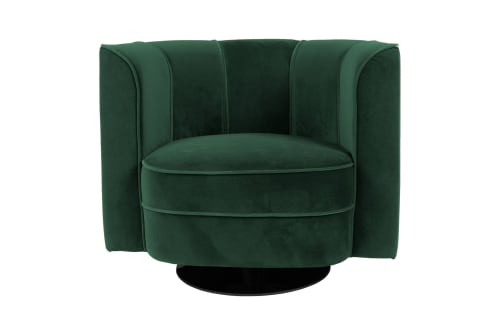 Canapés et fauteuils Fauteuils | Fauteuil lounge en velours vert forêt - LZ24130