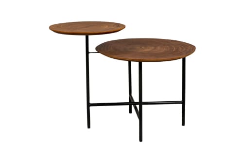 Meubles Tables basses | Table basse en bois foncé et métal - HS89248