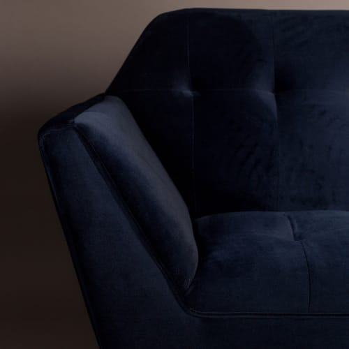 Canapés et fauteuils Fauteuils | Fauteuil lounge velours bleu - EV18979
