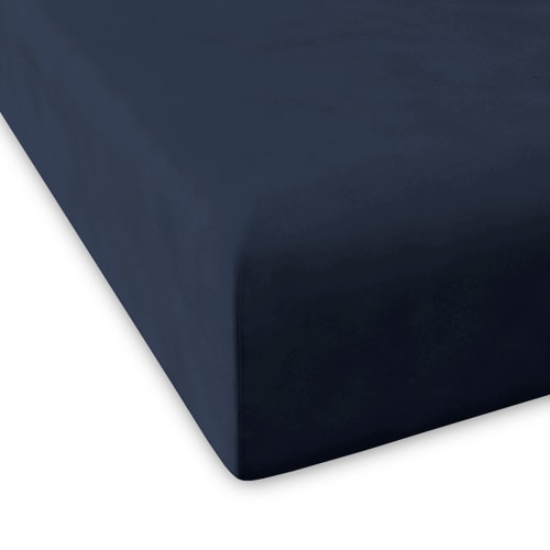 Ropa de hogar y alfombras Sábanas bajeras | Sábana bajera de algodón percal azul marino 140x200 cm - EH58036