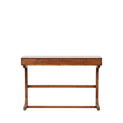 Meubles Bureaux et meubles secrétaires | Bureau 2 tiroirs en bois marron - JV82036