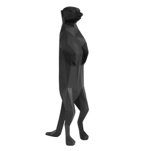 Déco Statuettes et figurines | Statue origami noire suricate H31,7cm - DX59009