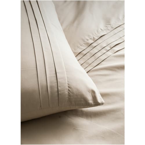 Parure De Housse De Couette Oeko Tex Coton Beige 240x260 Cm Maisons Du Monde