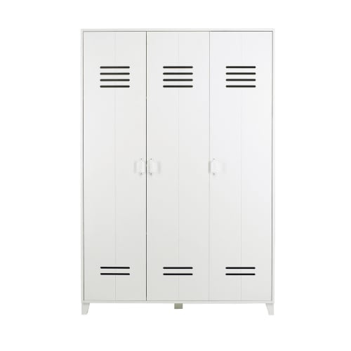 Meubles Armoires | Armoire 3 portes en pin blanc - KR39517