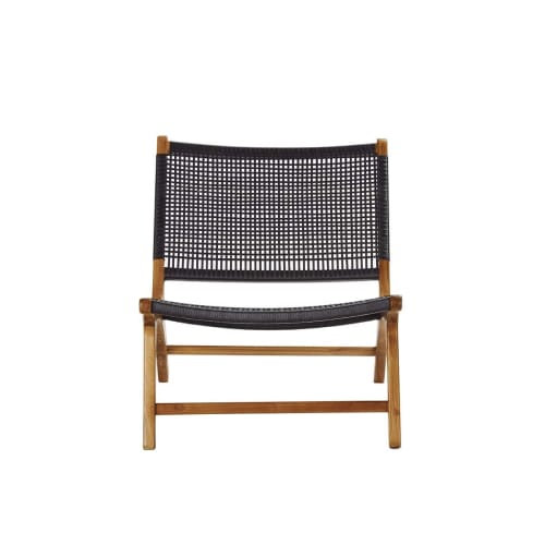 Canapés et fauteuils Fauteuils | Fauteuil relax tissage et teck - CW52948
