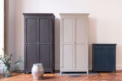 Armoire Parisienne 2 Portes Gris Maisons Du Monde