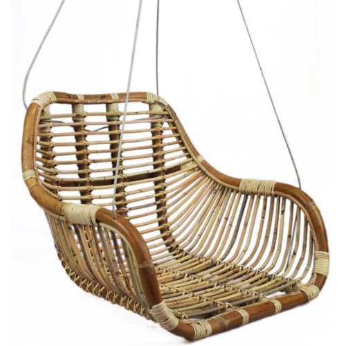 Jardin Fauteuils suspendus | Balancelle fauteuil suspendu  bois clair - VY33519