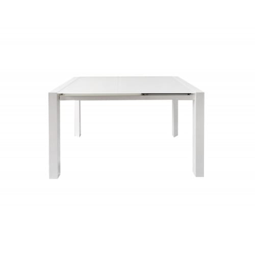 Meubles Tables à manger | Table extensible 120 à 180 cm plateau verre blanc - KD36553