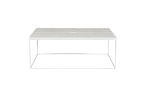 Meubles Tables basses | Table basse rectangulaire en céramique blanc - OZ82615
