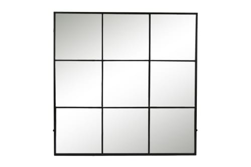 Déco Miroirs | Miroir verrière en métal 118x118cm noir - IZ09450