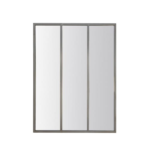 Déco Miroirs | Miroir verrière style industriel 90x120 argent - IG68364