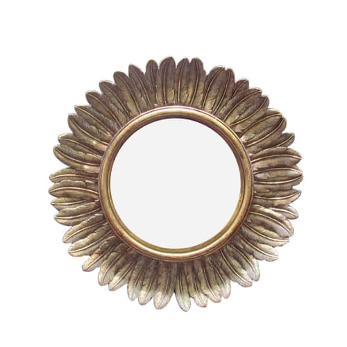 Déco Miroirs | Miroir soleil D22 cm or - RV82649