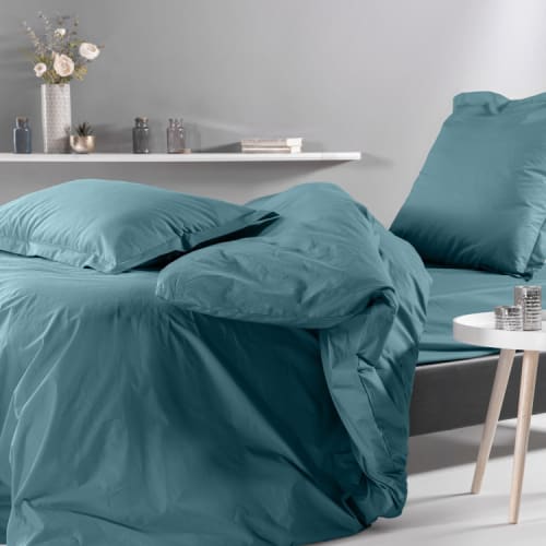 Drap housse en percale bleu 90x200 PERCALE | Maisons du Monde