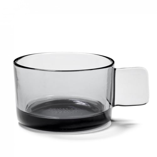 Art de la table Bols, tasses et mugs | Tasse à capuccino en verre fumé gris D9cm - MF50121