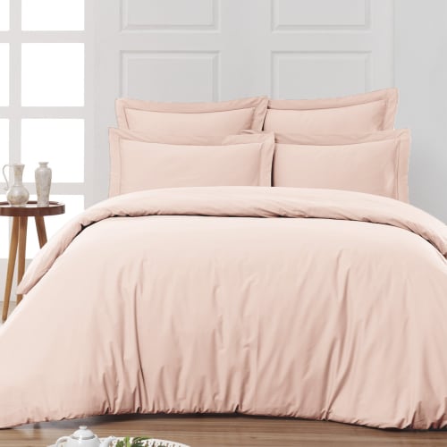 Housse de couette en percale de cot Rose Poudre 140x200 cm SOFT PERCALE