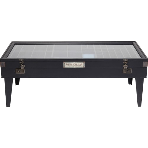 Meubles Tables basses | Table basse en sapin massif noir et acier - RW43410