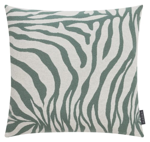 Housse De Coussin Jacquard Motif Zebre Jade 50x50 Cebra Maisons Du Monde