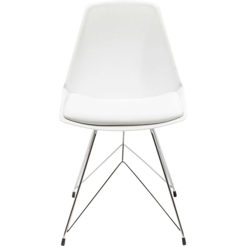 Meubles Chaises | Chaise blanche et acier - BR38637