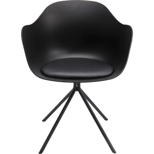 Meubles Chaises | Chaise noire et acier - WF92828