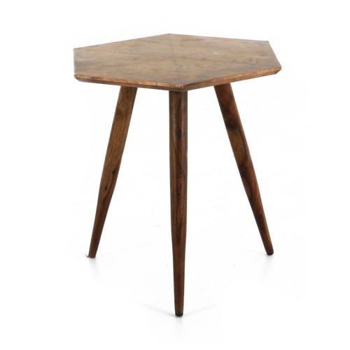 Table Basse Bois De Palissandre Et Metal Couleur Cuivre Maisons Du Monde