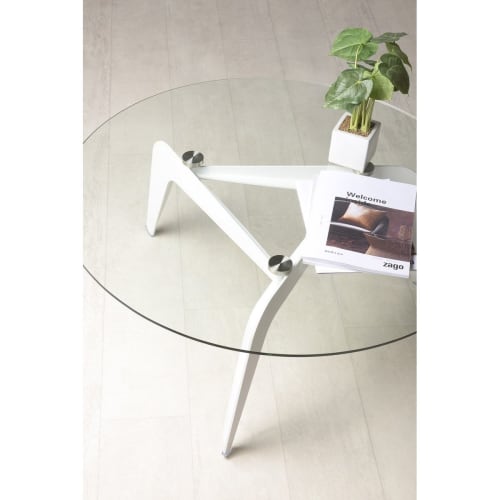 Meubles Tables basses | Table basse ronde verre et métal D.96 cm - KB23017