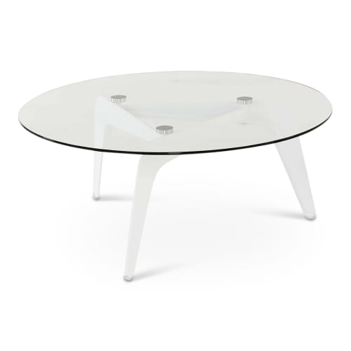 Meubles Tables basses | Table basse ronde verre et métal D.96 cm - KB23017