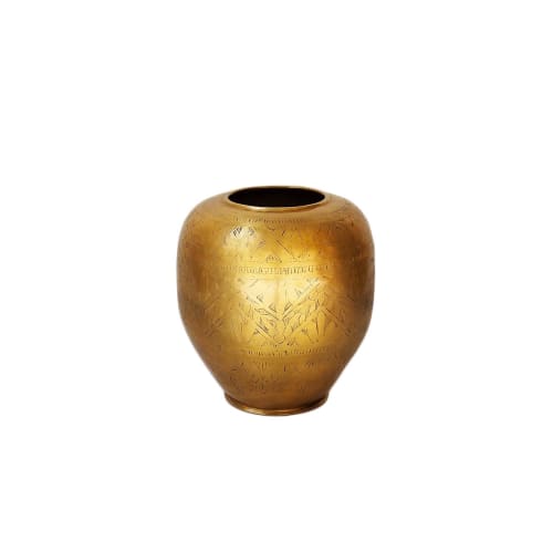 Déco Vases | Vase avec motifs gravés  doré - XA59352