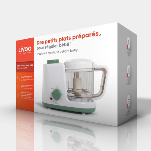 Livoo Robot Mixeur Cuiseur Bebe 4 En 1 En Acier Inoxydable Blanc Dop9v Maisons Du Monde