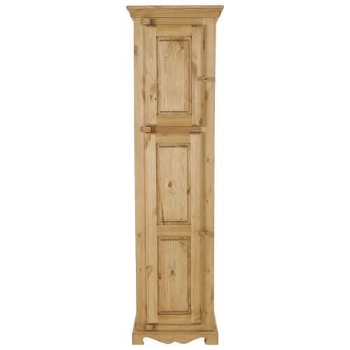Meubles Petits meubles de rangement | Colonne rustique en pin massif 2 portes ouverture gauche - DW60689