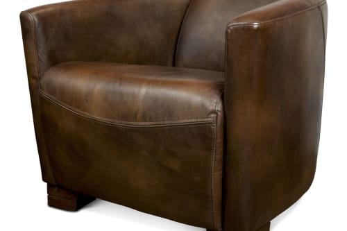 Canapés et fauteuils Fauteuils | Fauteuil club en cuir marron - LS05034