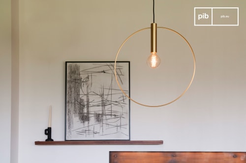 Grande suspension en métal doré OOHALT | Maisons du Monde