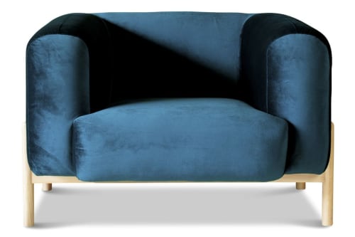 Canapés et fauteuils Fauteuils | Fauteuil en velours bleu - WV86184