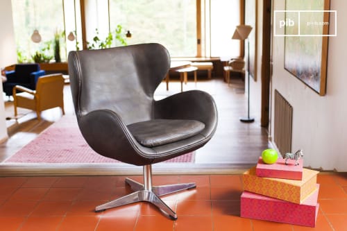 Fauteuil Vintage En Cuir Marron Orchestra Maisons Du Monde