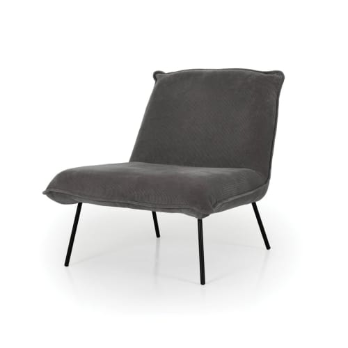 Canapés et fauteuils Fauteuils | Fauteuil lounge velours côtelé gris - SS53994
