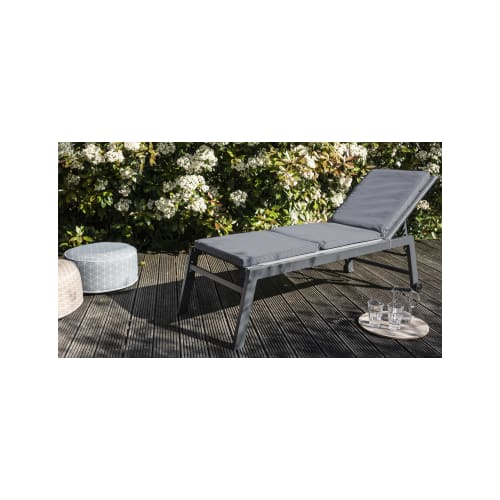 Jardin Matelas pour bain de soleil | Coussin bain de soleil polyester gris 186x53x5 cm - UG04419