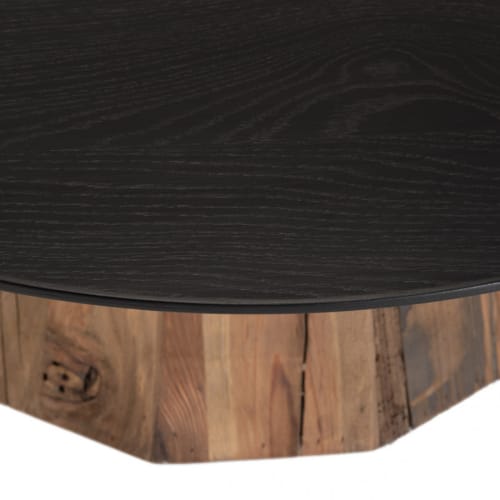 Meubles Tables basses | Table basse ronde en pin recycl‚ et contreplaqu‚ D90 - RD80141