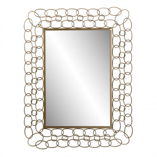 Déco Miroirs | Miroir rectangulaire métal doré 97x126 - SF14478