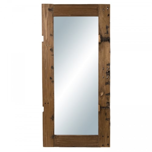 Déco Miroirs | Miroir rectangulaire esprit brocante bois recyclé 80x170 - TZ30795