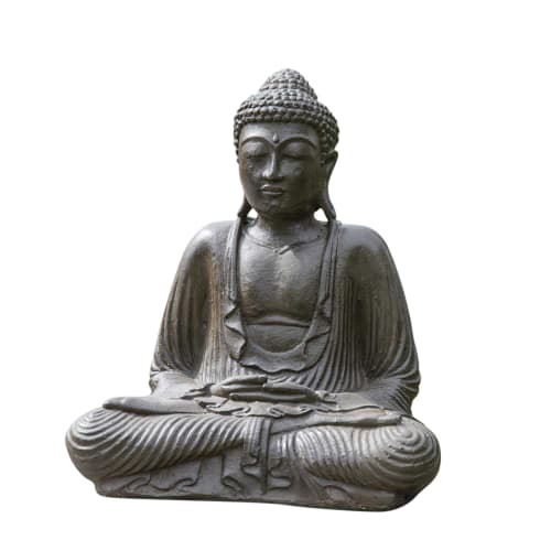 Estatua buda sentado posición ofrenda marrón 42 cm