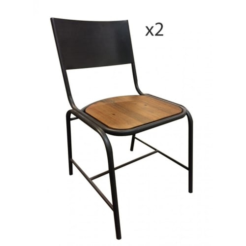 Meubles Chaises | Lot de 2 chaises design industriel - ZC35149