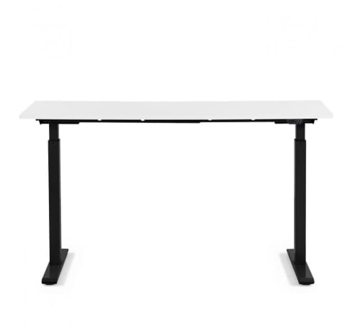 Meubles Bureaux et meubles secrétaires | Bureau réglable assis-debout blanc et acier noir L140 - NL30234