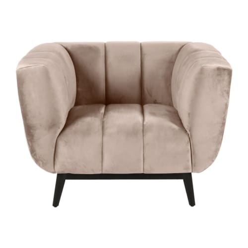 Canapés et fauteuils Fauteuils | Fauteuil velours beige capitonné - WB19383
