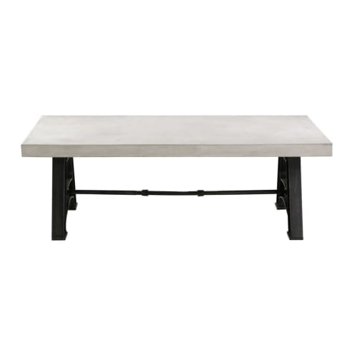 Meubles Tables basses | Table basse rectangulaire béton ciré et métal 120 cm - WK21557