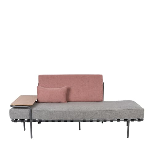 Canapés et fauteuils Méridiennes | Méridienne en tissu gris et rose - SQ87342