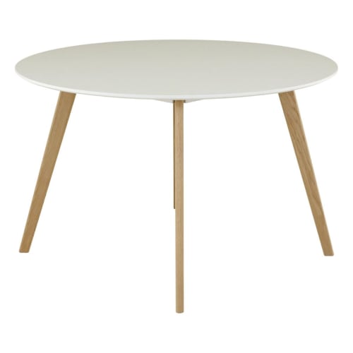 Meubles Tables à manger | Table ronde laqué blanc 120 cm - JN85346