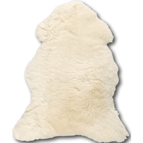 Descente de lit peau de mouton blanc 100x70