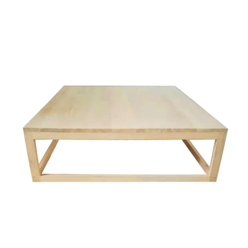 Meubles Tables basses | Table basse carrée en chêne  bois clair - HF95702