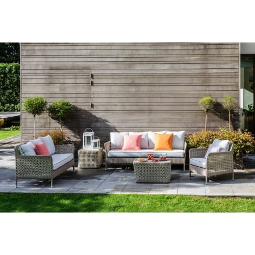 Jardin Tables de jardin | Table basse de jardin carrée en résine gris - MG59831