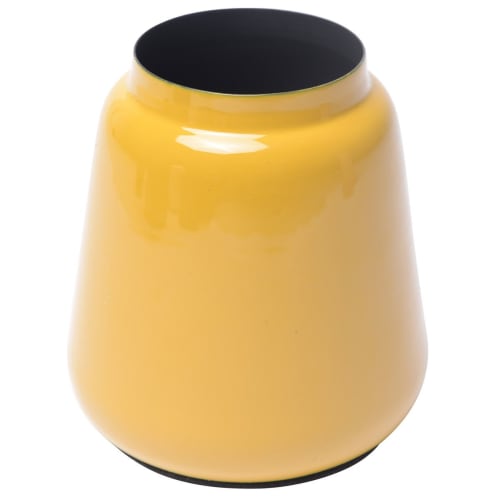 Vase en fer émaillé jaune H19cm | Maisons du Monde